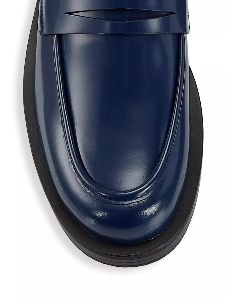 商品Stuart Weitzman|Palmer 40MM Brushed Leather Stacked Heel Loafers,价格¥1481,第4张图片详细描述