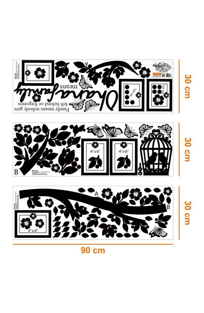 商品WALPLUS|Family Photo Tree Black Frame Decal,价格¥196,第4张图片详细描述