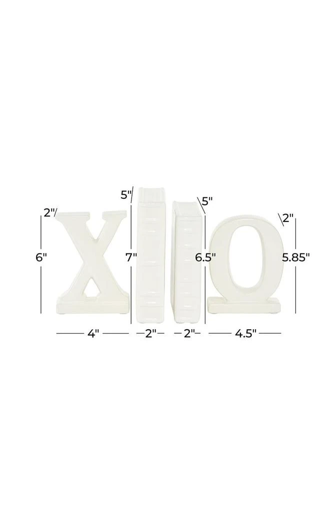 商品COSMO BY COSMOPOLITAN|White Ceramic X and O Sculpture - Set of 4,价格¥377,第2张图片详细描述