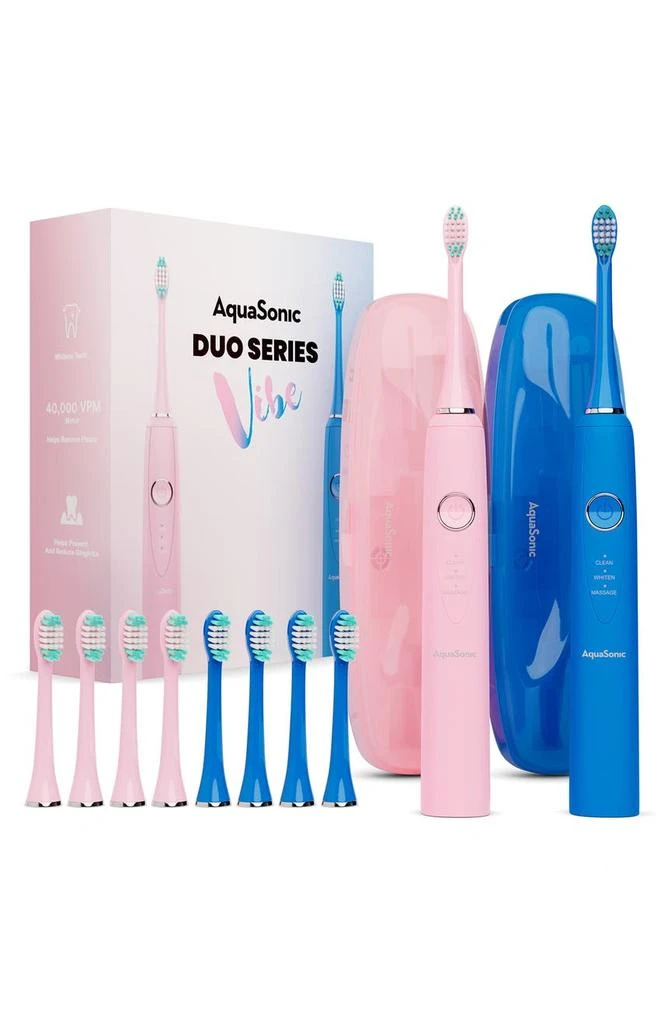 商品AquaSonic|Vibe Duo Ultra Whitening Wireless Charging Electric Toothbrushes Set,价格¥457,第1张图片