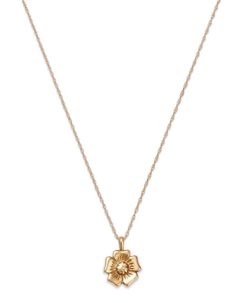 商品Moon & Meadow|14K Yellow Gold Flower Pendant Necklace, 18",价格¥2612,第1张图片