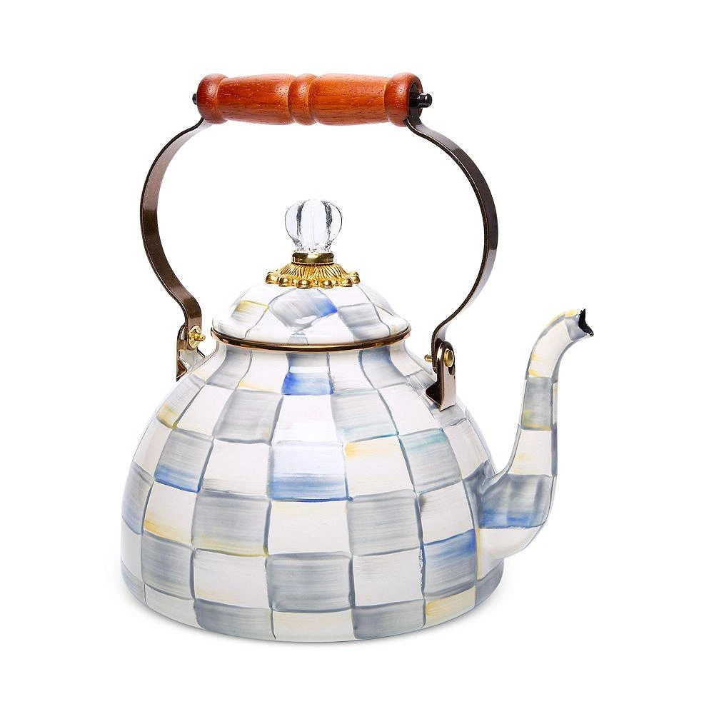 商品MacKenzie-Childs|Sterling Check Enamel Tea Kettle, 3 Qt,价格¥1431,第1张图片