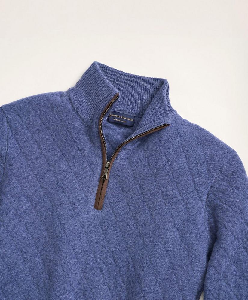 商品Brooks Brothers|Wool Cashmere Quilted Half-Zip,价格¥1871,第4张图片详细描述