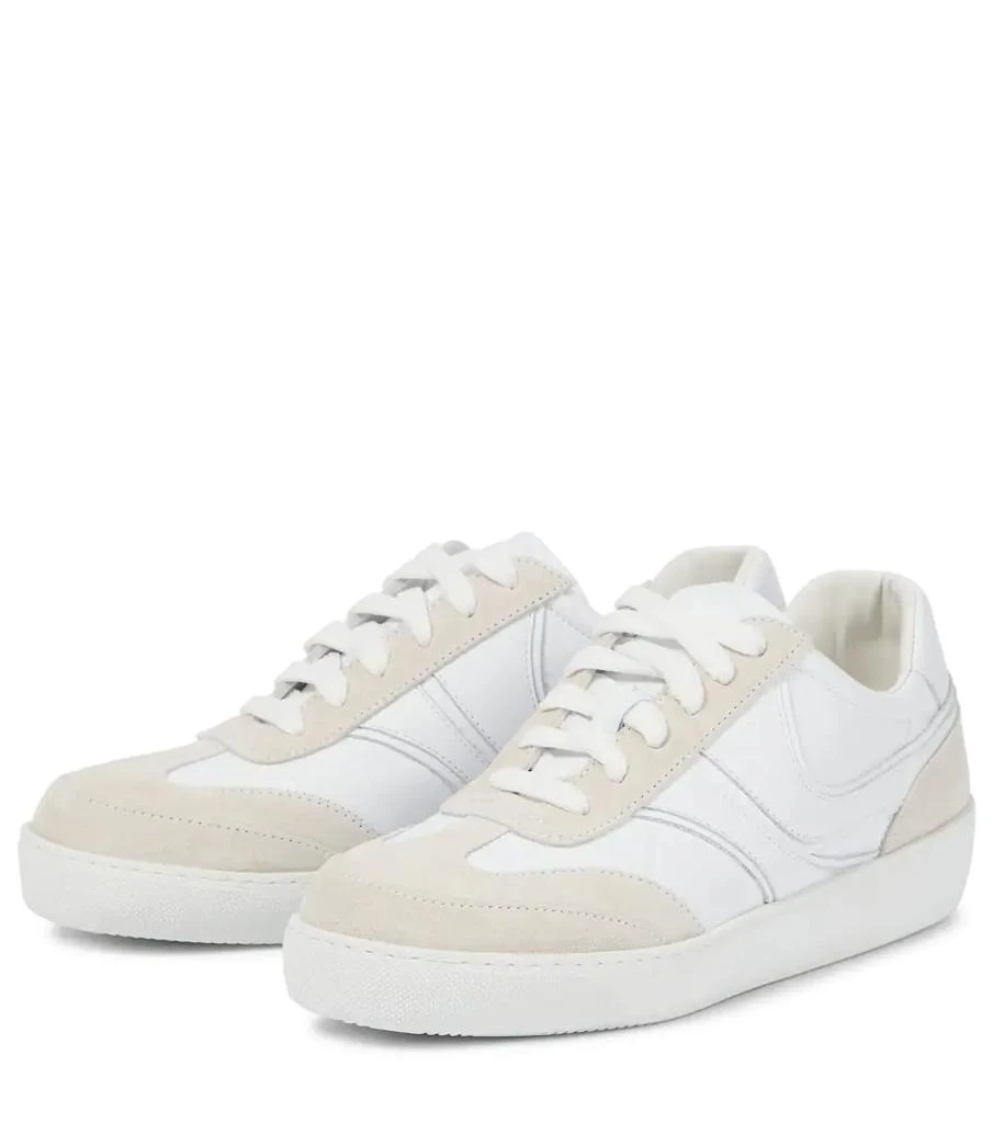 商品Dries Van Noten|Suede-trimmed leather sneakers,价格¥2439,第5张图片详细描述