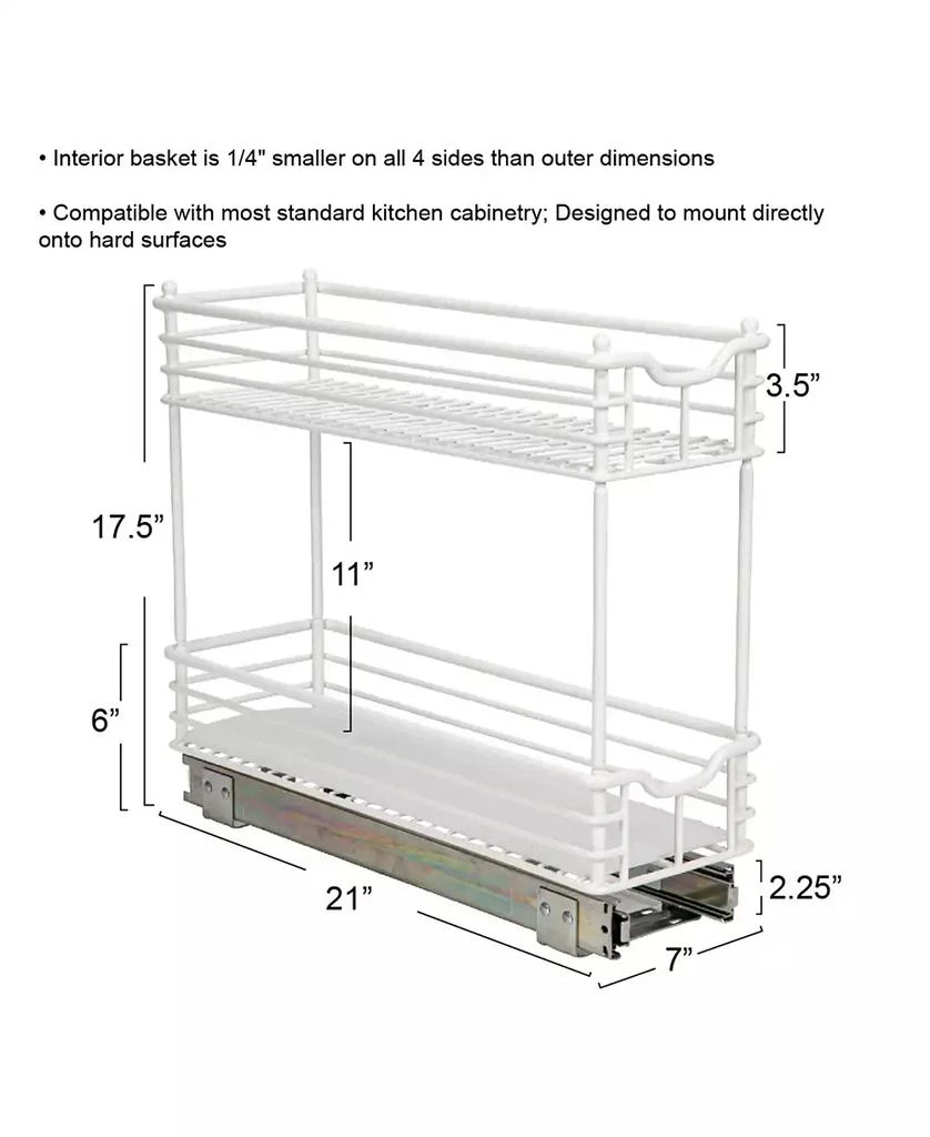 Glidez Multipurpose Paint-Finished Steel Pull-Out/Slide-Out Storage Organizer with Plastic Liners for Under Cabinet 2-Tier Design 商品