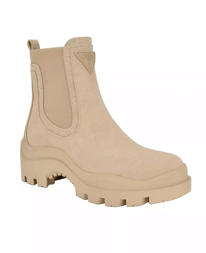 商品GUESS|Women's Yesses Triple Triangle Lug Sole Gore Chelsea Boots,价格¥297,第1张图片