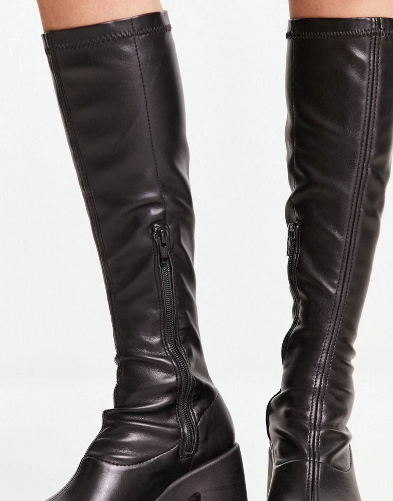 商品ASOS|ASOS DESIGN Cleo high heeled knee boots in black,价格¥483,第2张图片详细描述