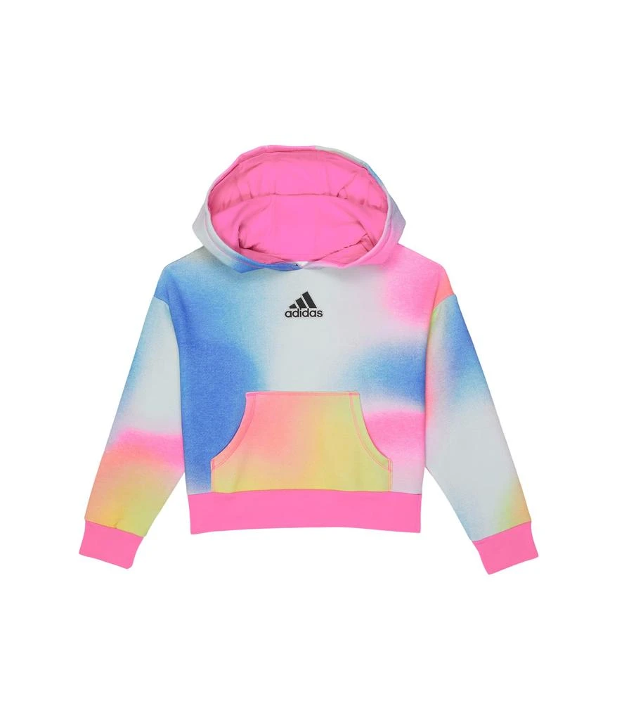 商品Adidas|All Over Print Logo Fleece Hooded Pullover (Toddler/Little Kids),价格¥198,第1张图片