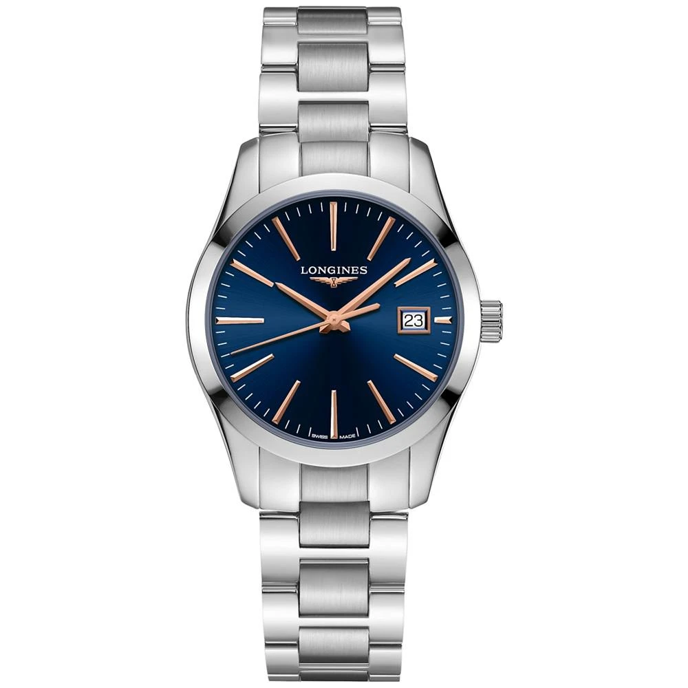 商品Longines|Women’s Swiss Conquest Classic Stainless Steel Bracelet Watch 34mm,价格¥7297,第1张图片