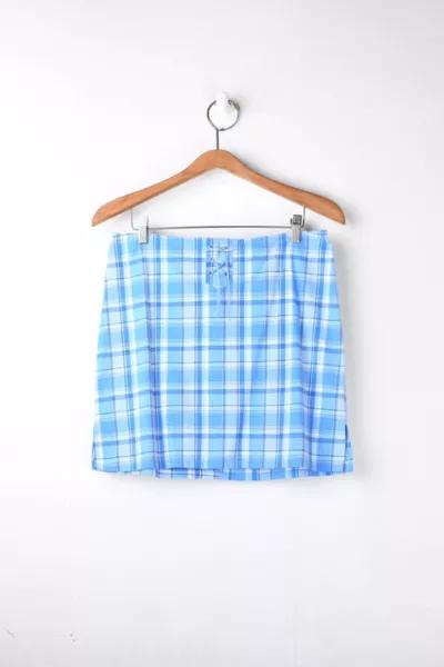 Vintage Y2k Blue Plaid Mini Skirt商品第1张图片规格展示