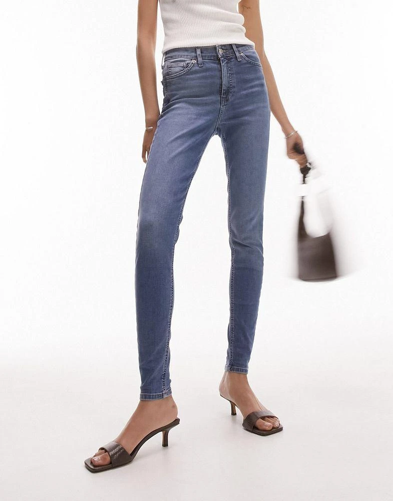 商品Topshop|Topshop Jamie jeans in mid blue,价格¥158,第2张图片详细描述