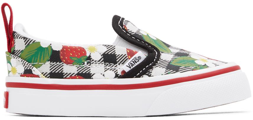 Baby Multicolor Strawberry Gingham Slip-On V Sneakers商品第1张图片规格展示