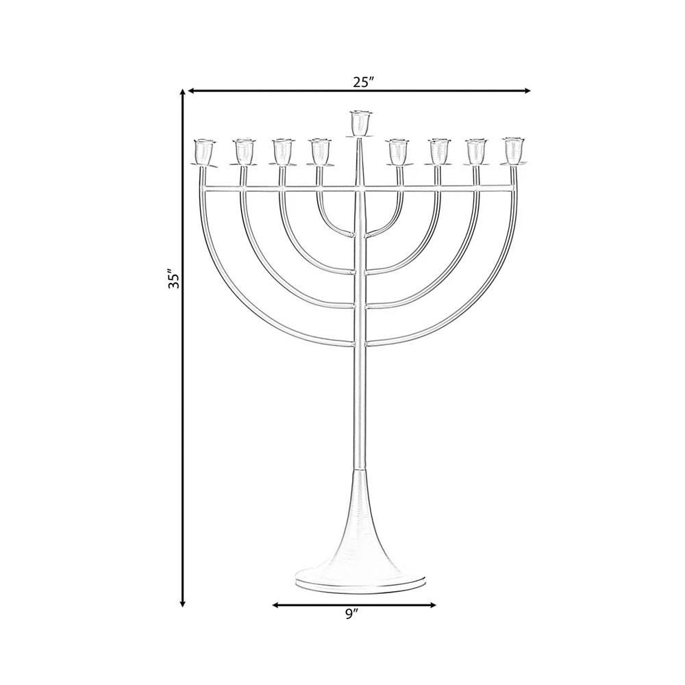 商品Vintiquewise|Modern Judaic Hanukkah Menorah 9 Branched Candelabra, Medium,价格¥2654,第2张图片详细描述