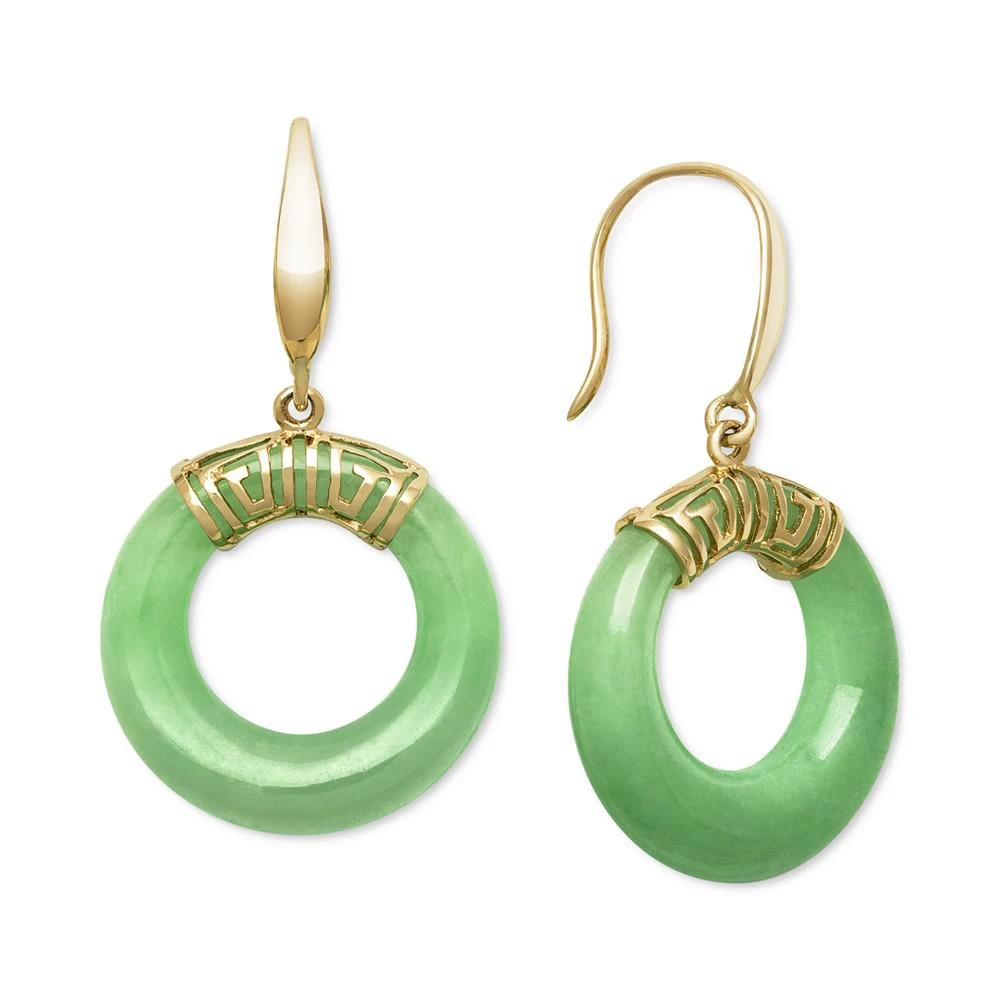 商品Macy's|Dyed Jade Circle Drop Earrings in 14k Gold,价格¥6838,第1张图片