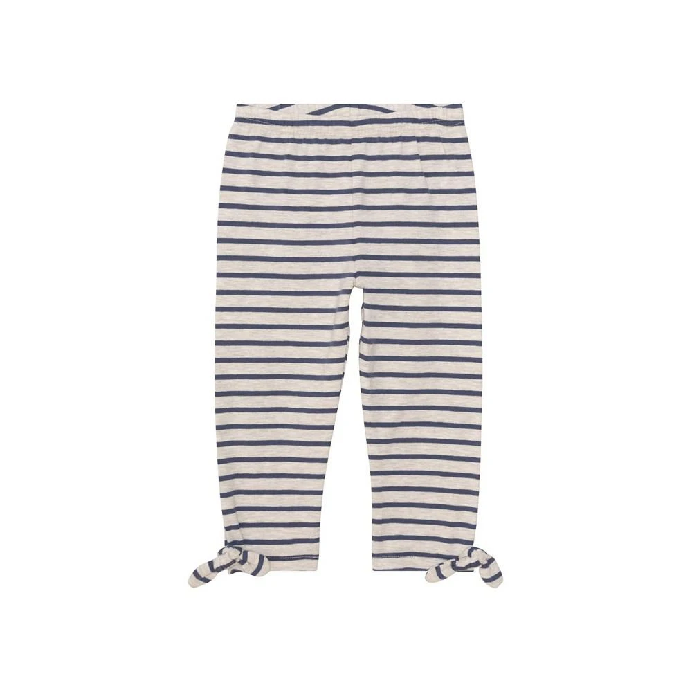 商品Deux par Deux|Girl Organic Cotton Striped Capri With Knot Oatmeal Mix & Navy Blue - Toddler|Child,价格¥216,第1张图片