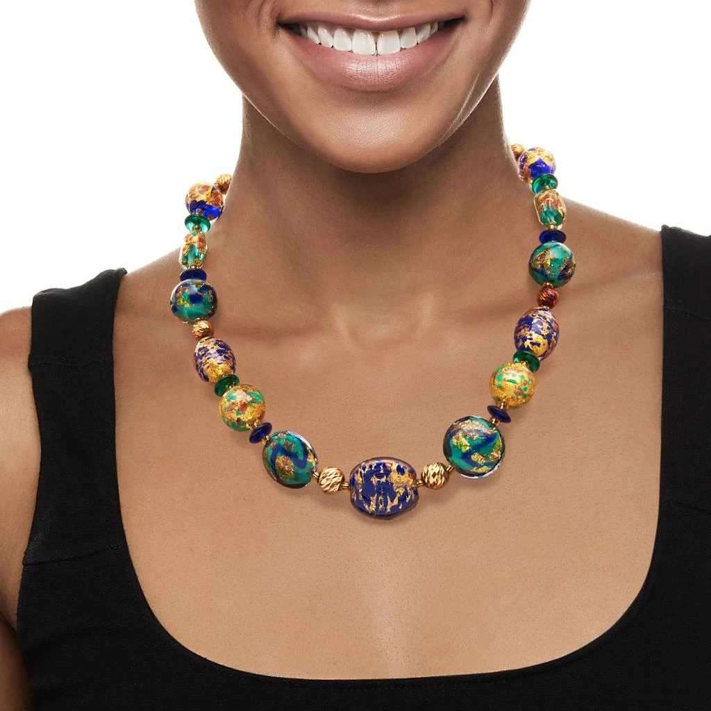 商品Ross-Simons|Ross-Simons Italian Multicolored Murano Glass Bead Necklace in 18kt Gold Over Sterling,价格¥1501,第2张图片详细描述