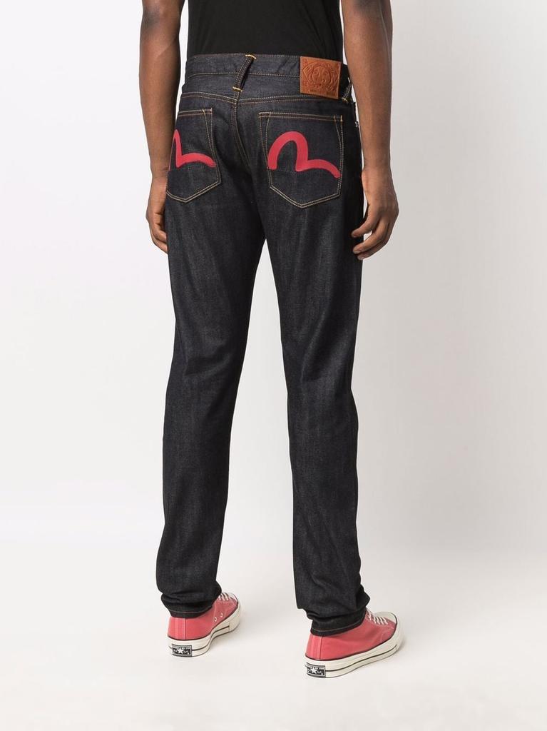 EVISU - Logo Print Denim Cotton Jeans商品第4张图片规格展示