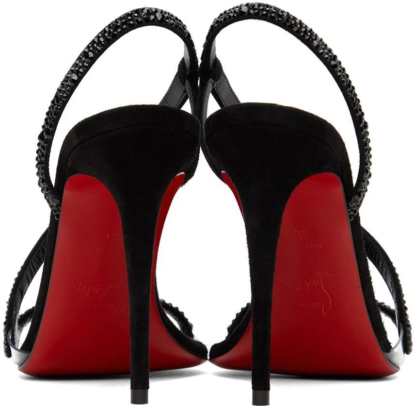 商品Christian Louboutin|Black Rosalie Strass 100 Heeled Sandals,价格¥10841,第2张图片详细描述