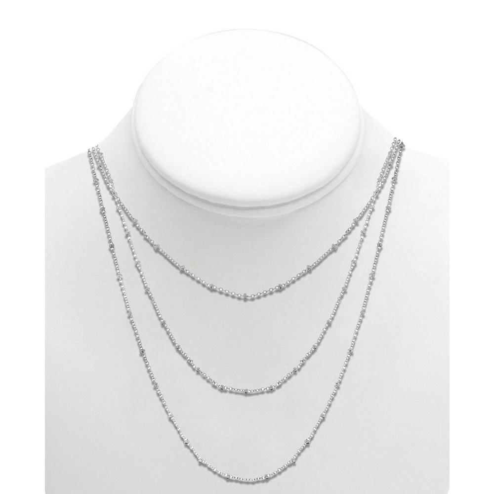 Silver Plated Beaded 18" Layered Necklace商品第2张图片规格展示