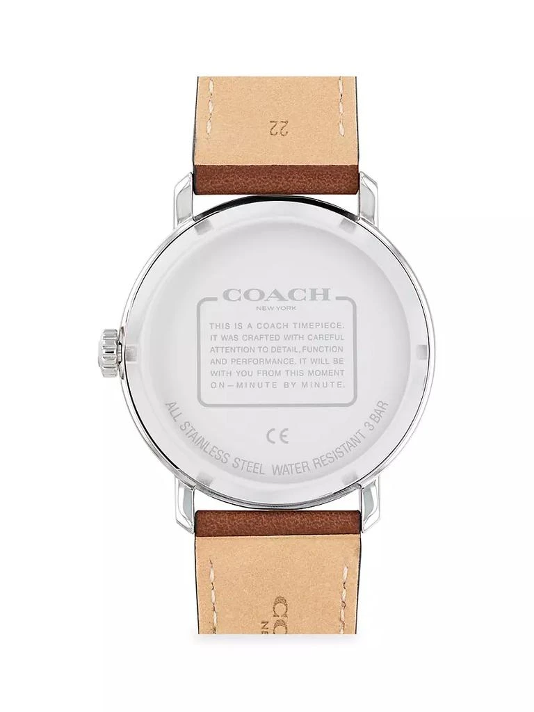 商品Coach|Harrison Stainless Steel Leather Strap Watch,价格¥1881,第4张图片详细描述