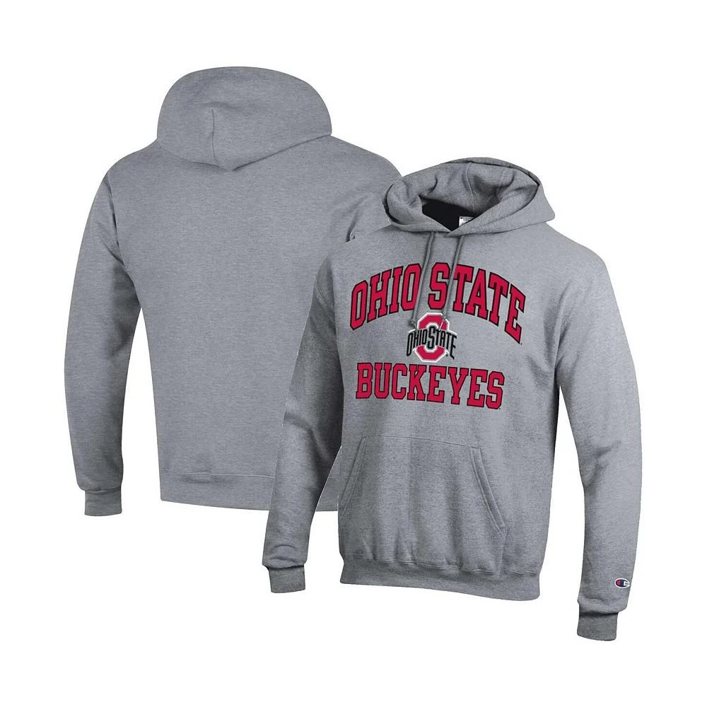 商品CHAMPION|Men's Heather Gray Ohio State Buckeyes High Motor Pullover Hoodie,价格¥443,第1张图片