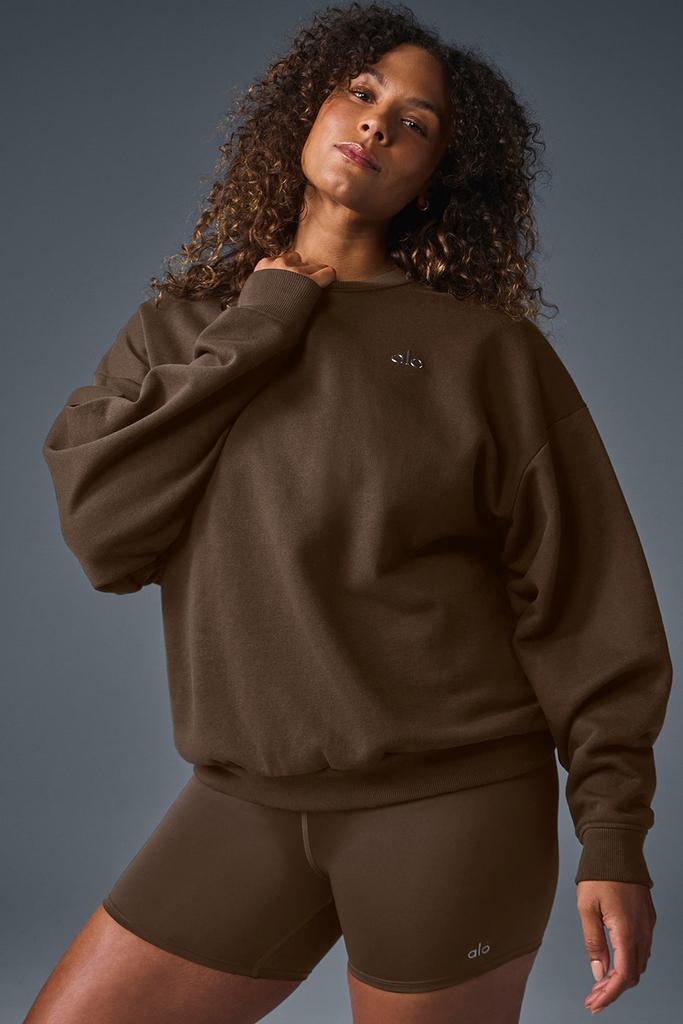 Alo Accolade Crew Neck Pullover - Espresso - Hoodies - Free