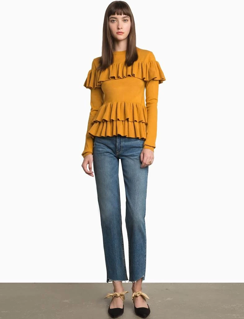 商品Pixie Market|Kate Mustard Ruffle Sweater,价格¥243,第3张图片详细描述