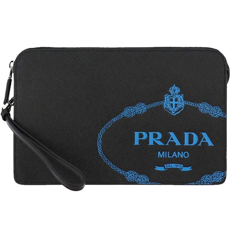 PRADA  男士黑色皮革手拿包  2VF056-9Z2-OLM-F0QLR 商品