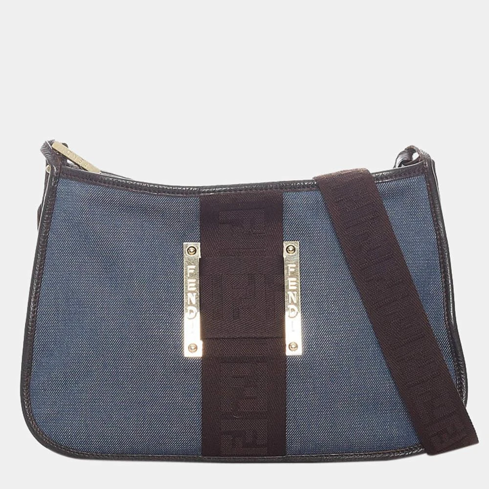 商品[二手商品] Fendi|Fendi Blue Denim Borsa Tape Messenger Bag,价格¥4146,第1张图片