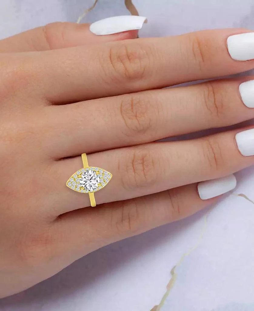 商品Macy's|Cubic Zirconia Marquise Ring (4-3/8 ct. t.w.) in 14k Gold over Sterling Silver,价格¥148,第2张图片详细描述