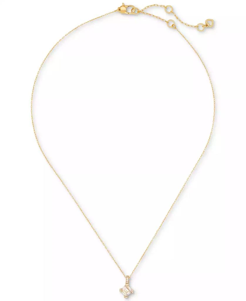 商品Kate Spade|Pavé & Square Cubic Zirconia Mini Pendant Necklace, 16" + 3" extender,价格¥308,第2张图片详细描述