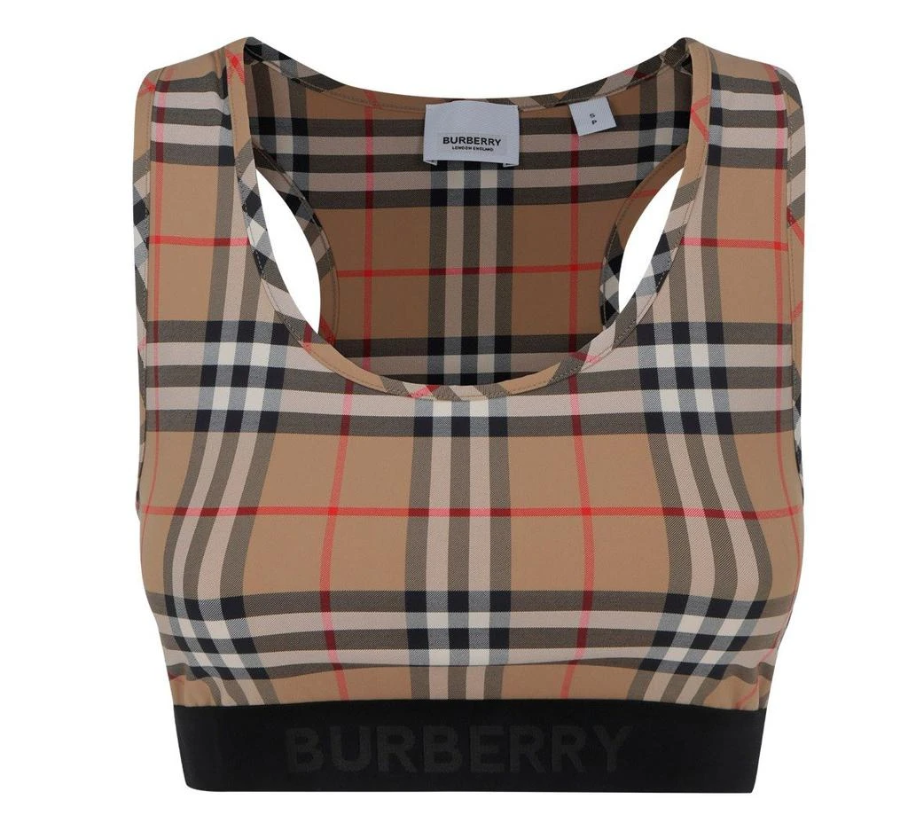 商品Burberry|Burberry Logo Detailed Vintage Check Bra Top,价格¥2608,第1张图片
