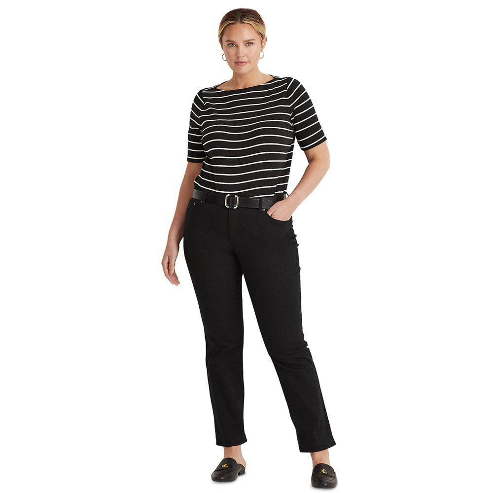 商品Ralph Lauren|Plus Size Striped Cotton Boatneck T-Shirt,价格¥255,第6张图片详细描述