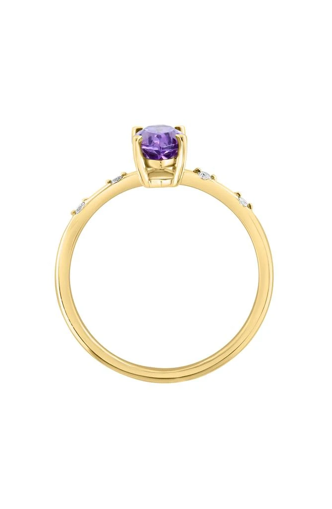 商品Effy|14K Yellow Gold Amethyst & Diamond Ring,价格¥3550,第3张图片详细描述