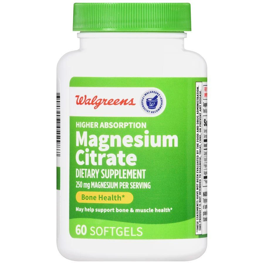 商品Walgreens|Higher Absorption Magnesium Citrate 250 mg Softgels (60 days),价格¥83,第2张图片详细描述