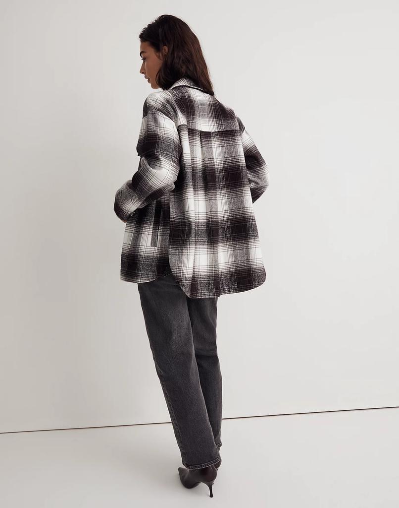 商品Madewell|Twill Flannel Shirt-Jacket in Windowpane Plaid,价格¥872,第4张图片详细描述