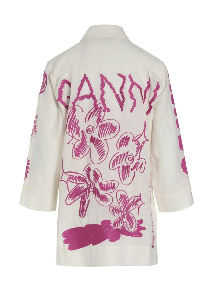 商品Ganni|Ganni Embroidery Shirt Dress,价格¥1181,第3张图片详细描述