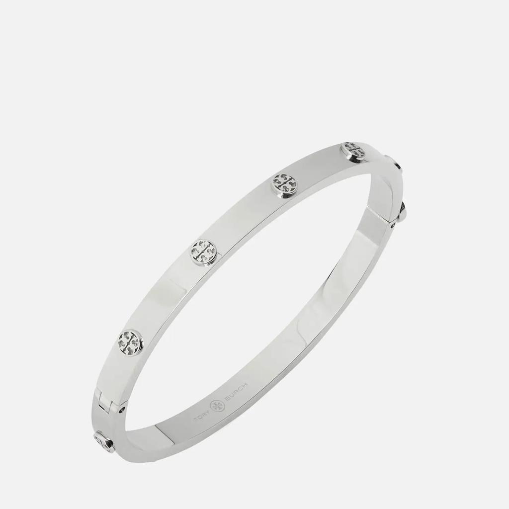 商品Tory Burch|Tory Burch Women's Miller Stud 5Mm Hinge Bracelet - Tory Silver,价格¥1227,第4张图片详细描述