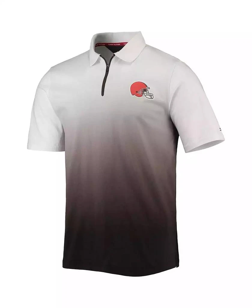 商品Tommy Hilfiger|Men's White, Brown Cleveland Browns Rory Quarter-Zip Polo Shirt,价格¥450,第2张图片详细描述