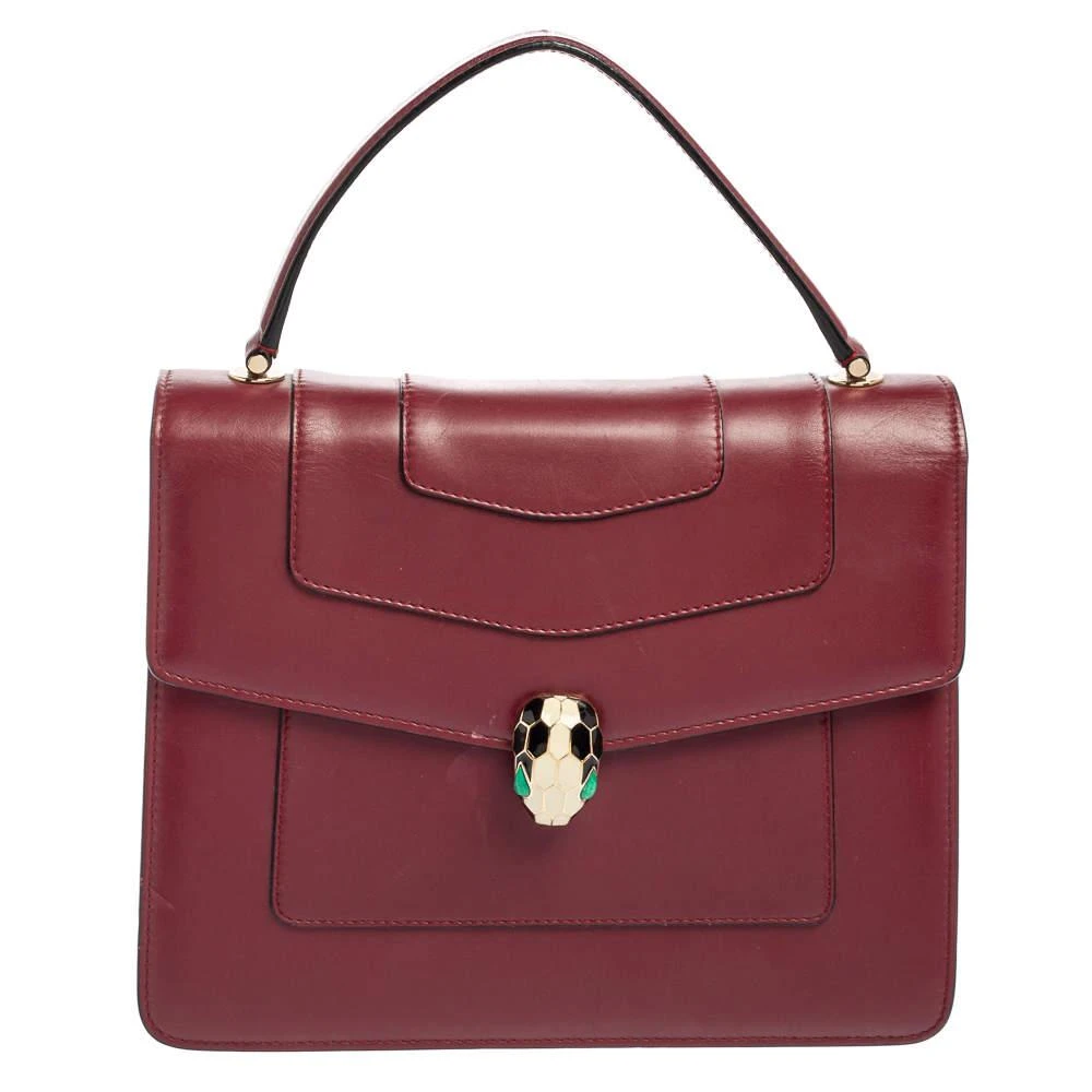 商品[二手商品] BVLGARI|Bvlgari Burgundy Leather Serpenti Forever Top Handle Bag,价格¥4617,第1张图片