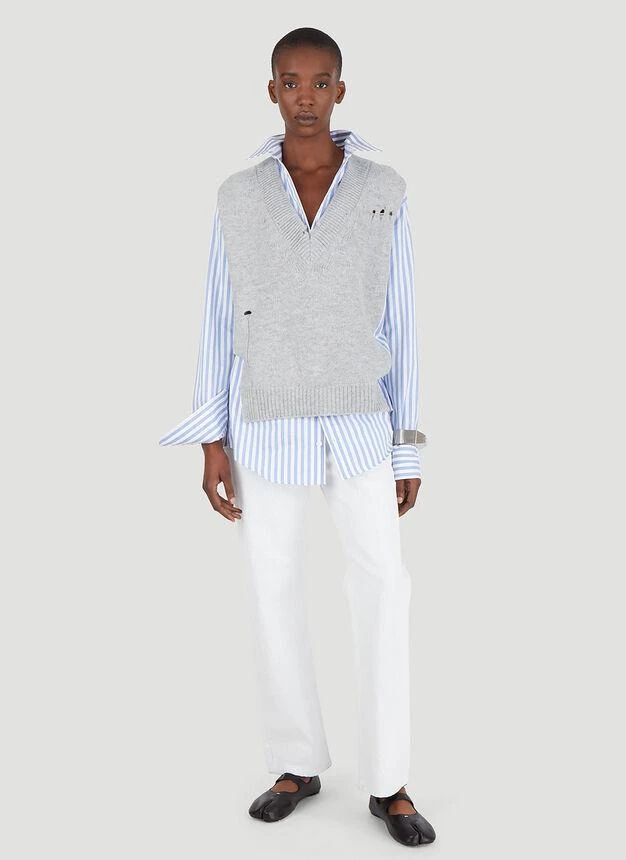 商品MAISON MARGIELA|Knit Vest Layered Shirt in Blue,价格¥10090,第2张图片详细描述