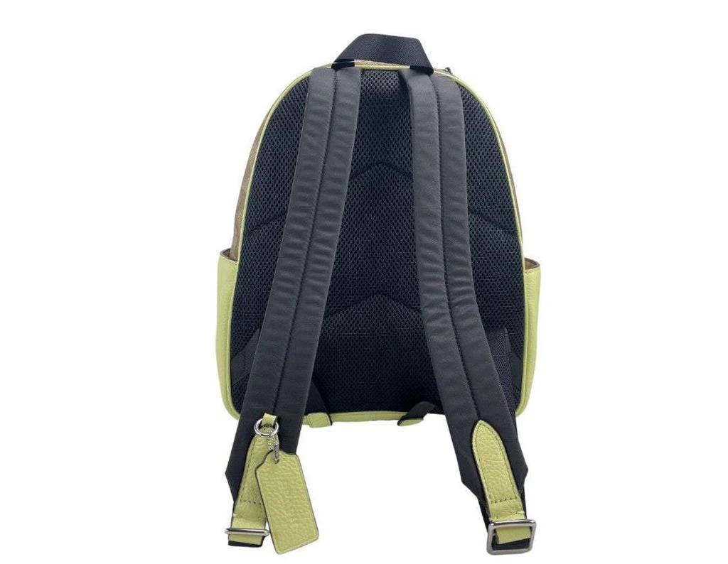 商品Coach|COACH (5671) Court Signature Leather Khaki/Pale Lime Medium Backpack Bookbag Bag,价格¥2475,第2张图片详细描述