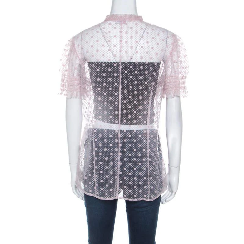 商品[二手商品] RED Valentino|Red Valentino Pale Pink Tulle Bow Tie Detail Sheer Blouse L,价格¥2002,第3张图片详细描述