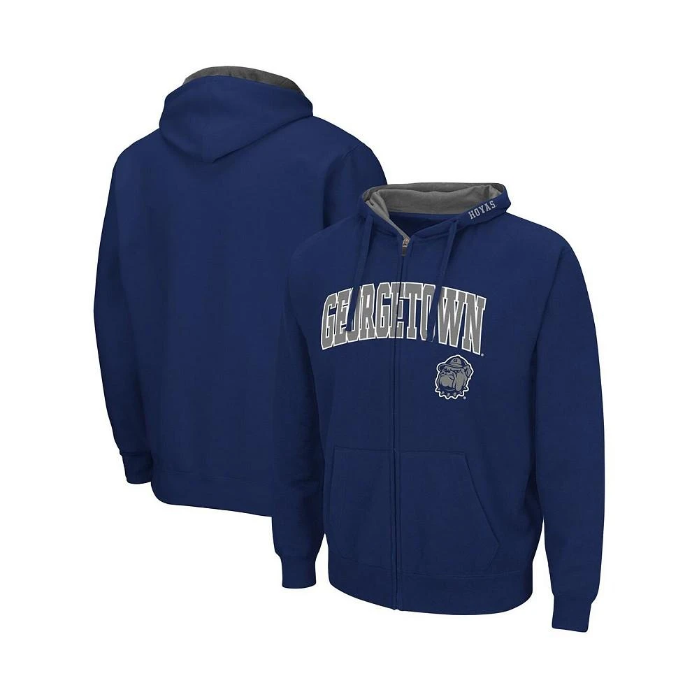 商品Colosseum|Men's Navy Georgetown Hoyas Arch & Logo 3.0 Full-Zip Hoodie,价格¥308,第2张图片详细描述