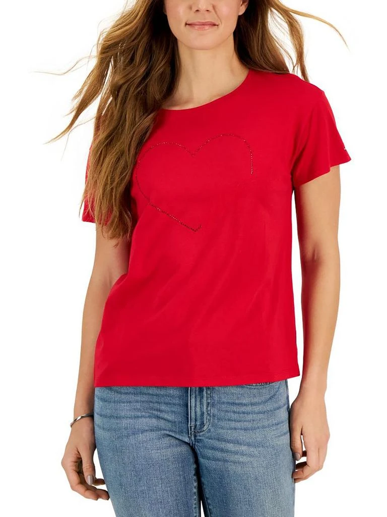 商品Tommy Hilfiger|Womens Embellished Short Sleeve T-Shirt,价格¥252,第1张图片