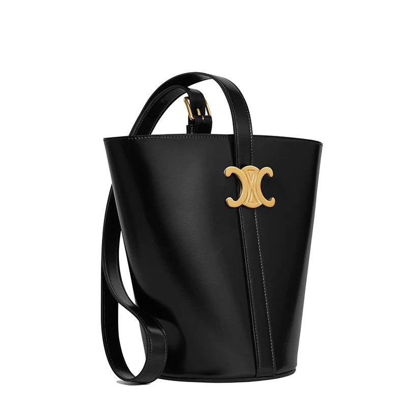 【包税】CELINE/赛琳 22新款SEAU系列 女士黑色小牛皮金色凯旋扣单肩包水桶包199913BF4.38NO 商品