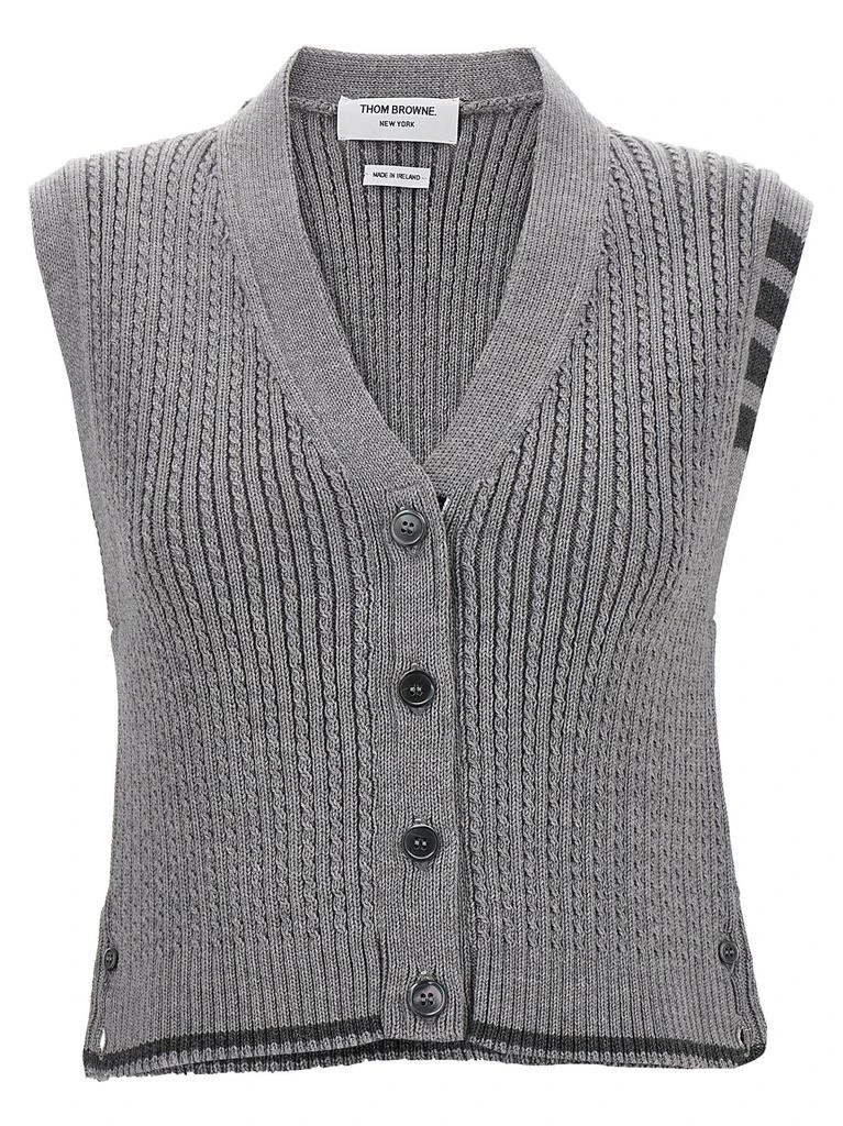 商品Thom Browne|Thom Browne Button Up Cropped Vest,价格¥5745,第1张图片