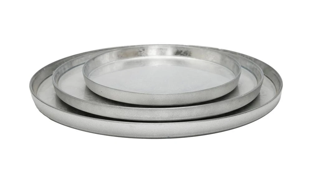 商品Classic Touch Decor|Set of 4 Silver Glitter Salad Plates with Raised Rim,价格¥363,第2张图片详细描述