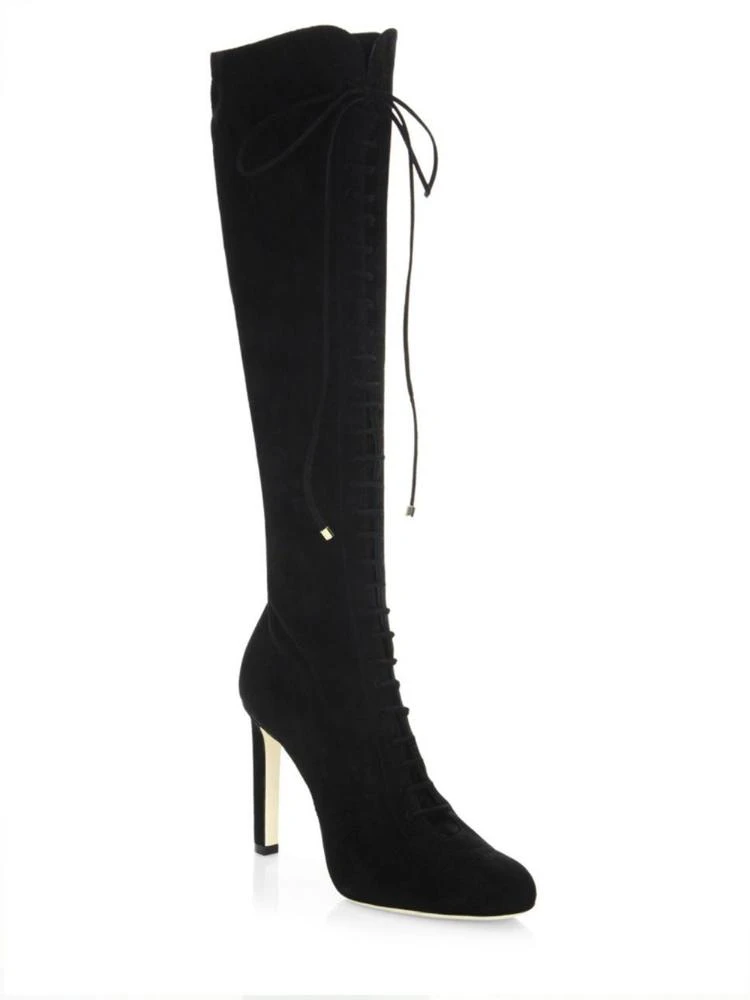 商品Jimmy Choo|Desiree 100 Lace-Up Cashmere Suede Boots,价格¥5381,第1张图片