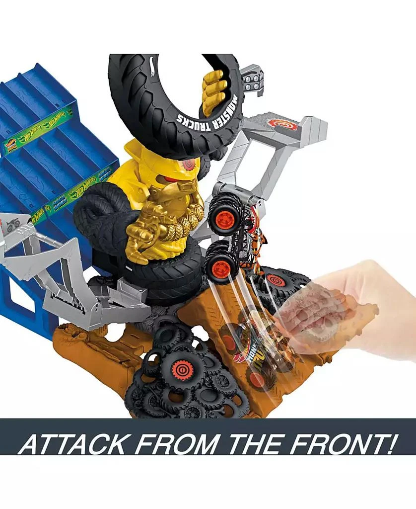 商品Hot Wheels|Monster Trucks Arena Smashers Mega-Wrex Vs Crushzilla Takedown Playset,价格¥315,第3张图片详细描述